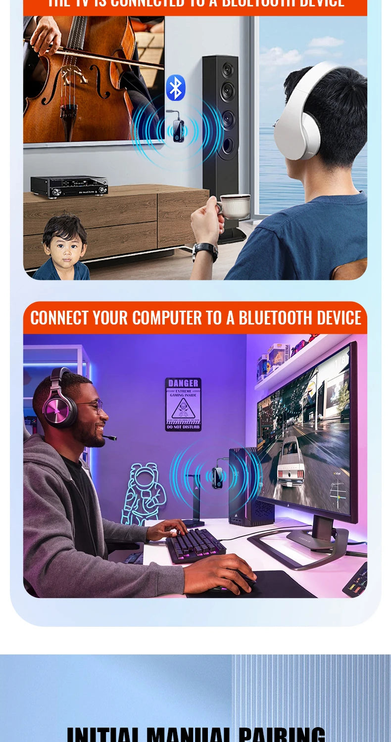 Zwei-in-eins Bluetooth-Audiosender und -empfänger