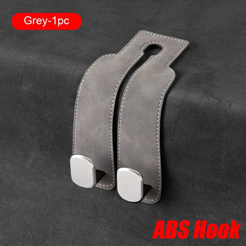 SEAMETAL Car Seat Back Hook Luxury Suede Headrest Hanging Hook 20KG Load-Bearing Universal Backseat Storage Hook for Purse Bag