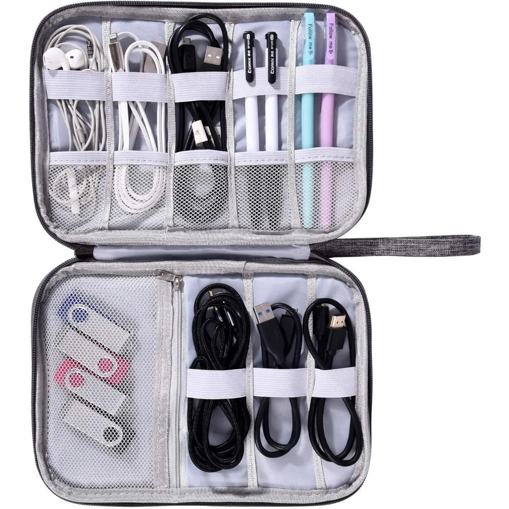 Slim Nylon Electronics Organiser with Elastic Loops
