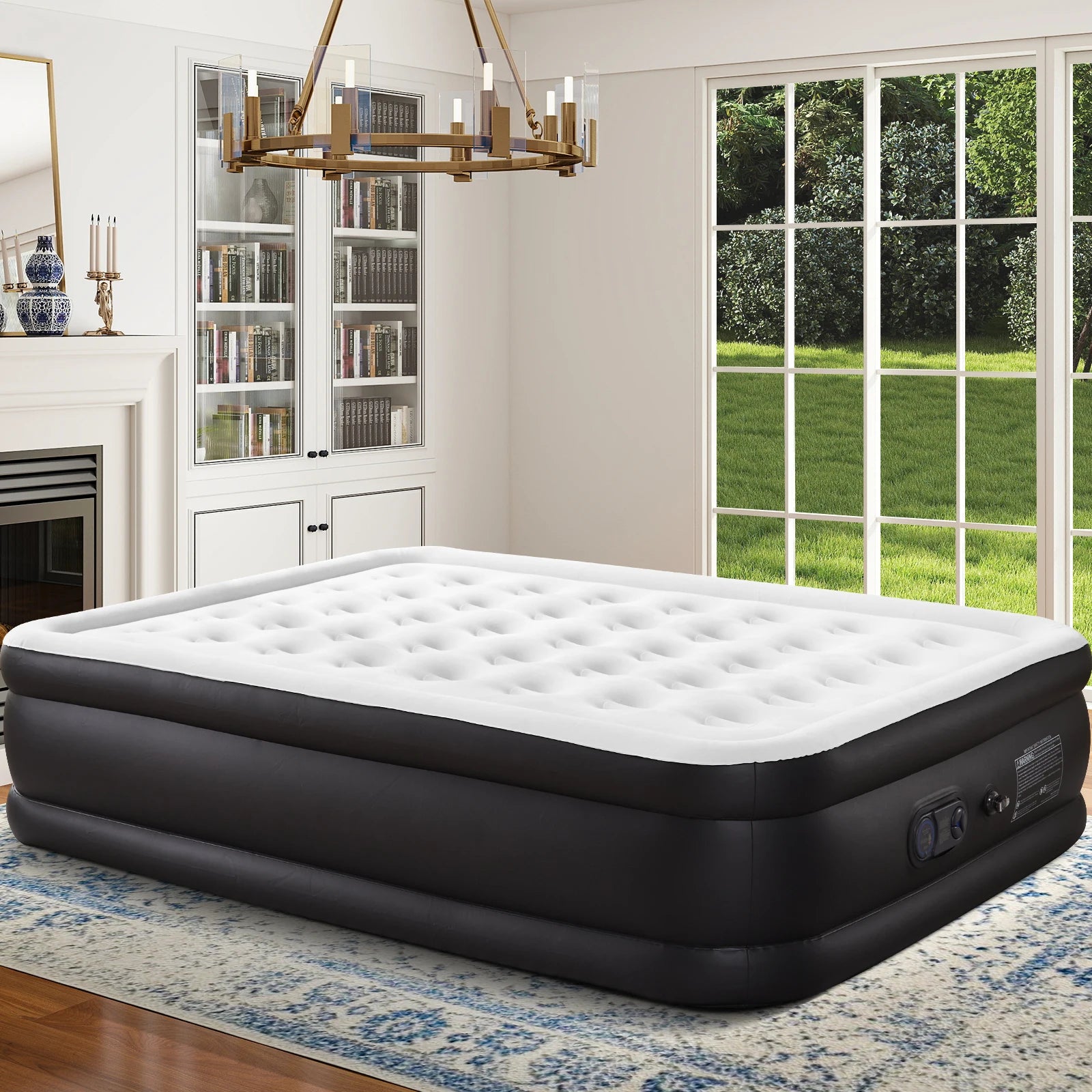 Matelas gonflable Queen 22" avec pompe intégrée et base antidérapante