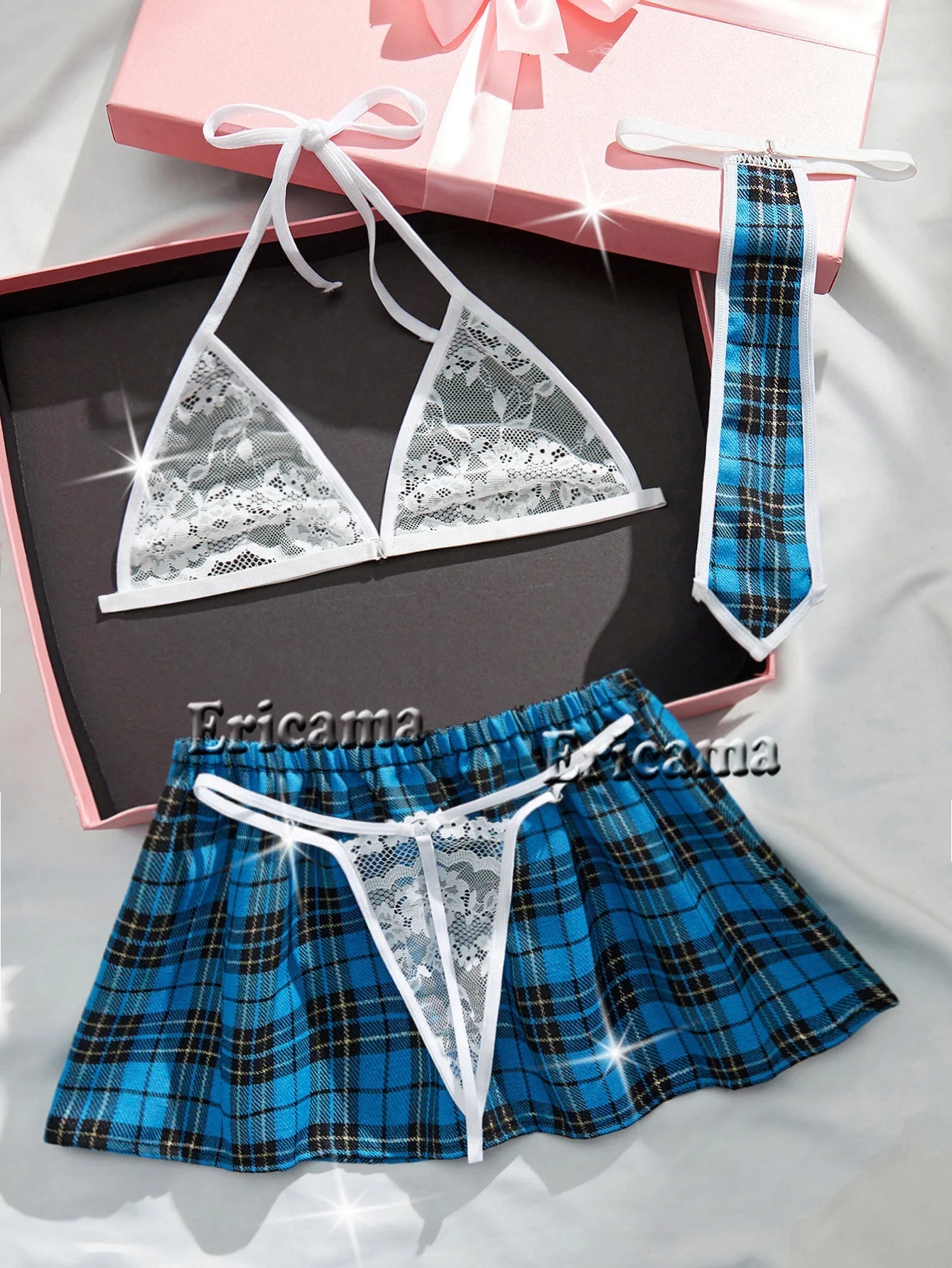 Erotic Sexy Student Uniform Bra And Panty Set Underwear Transparent Bra Exotic Sets Sexy Thong Woman Porn Lingerie Women Set 