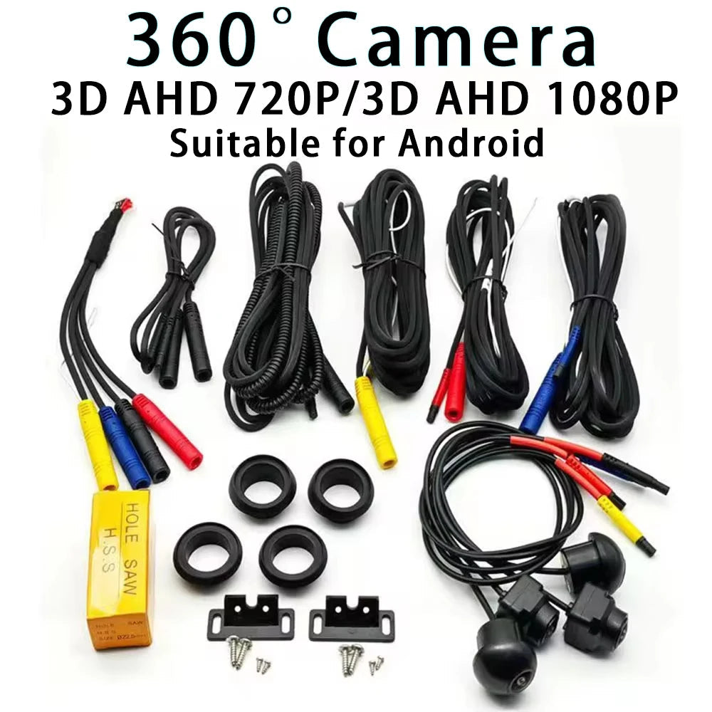 Car 360° panoramic system camera for Android multimedia screen, Android multimedia system with 360APP function 