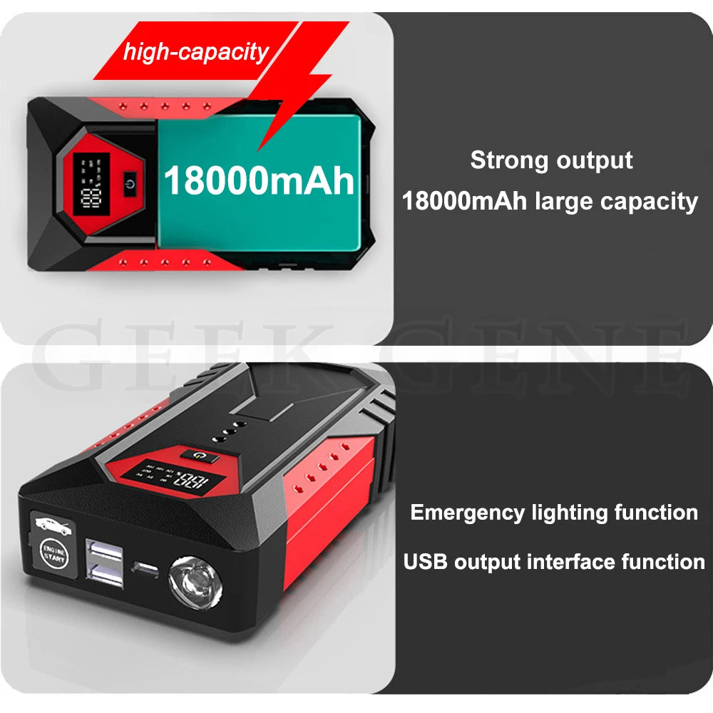 GKFLY 800A 1200A 2000A Car Jump Starter Big Power Bank Car Battery Booster 12V Car Starting Device for Petrol  6.0L Diesel 4.0L