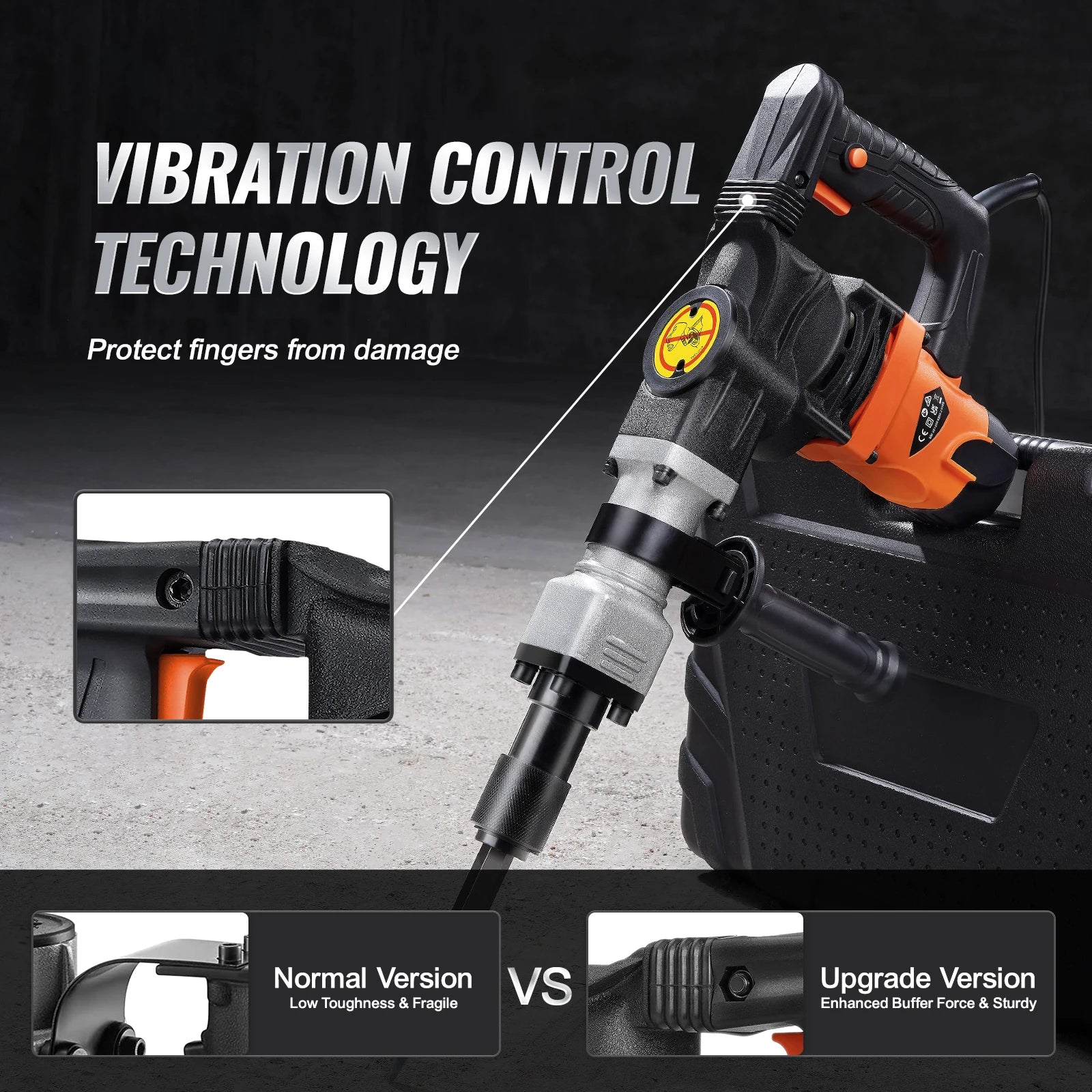1400W Electric Demolition Jack Hammer with 2 Chisels