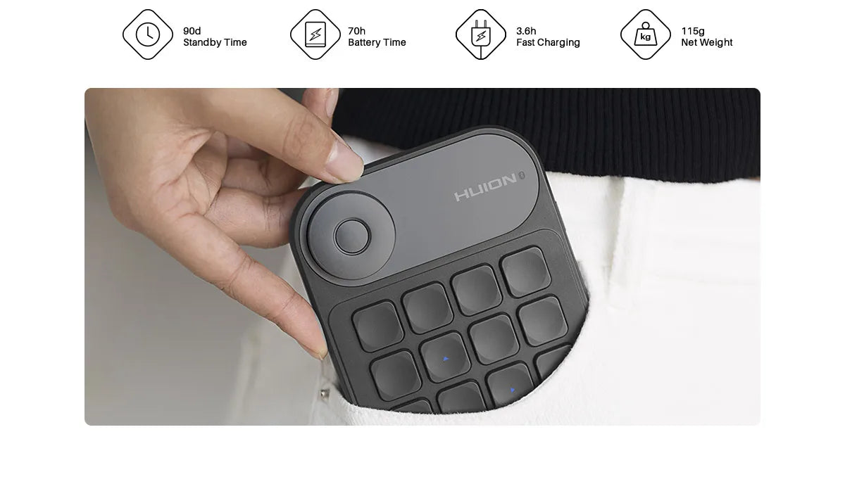 Huion Keydial Mini Keyboard K20 for Creative Workflows