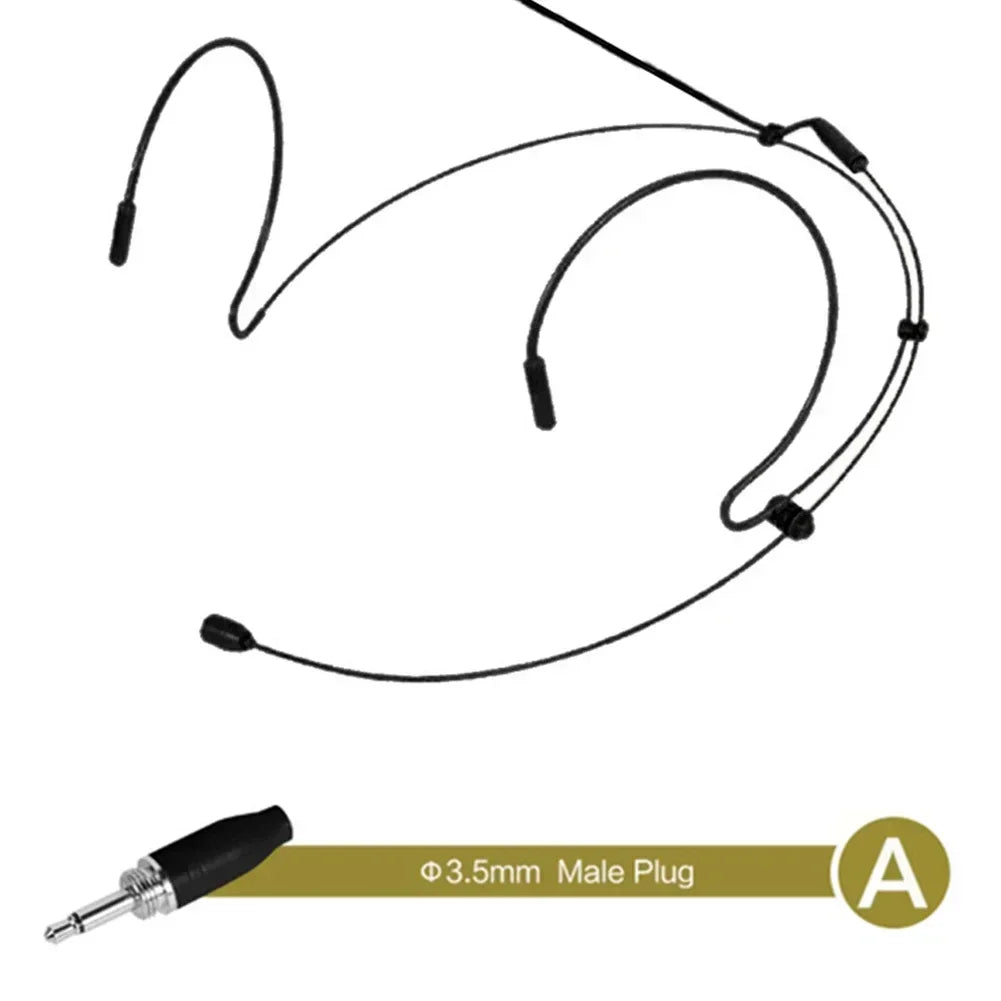 Double Earhook Headset Microphone with 2 Covers, 5 Plugs