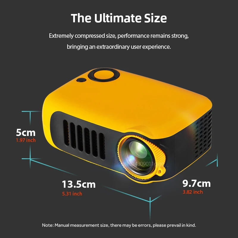 MINI Projector Portable 3D LED Video Projectors Home Cinema Theater Game Laser Beamer Smart TV BOX 1080P 4K Via HD Port A2000 