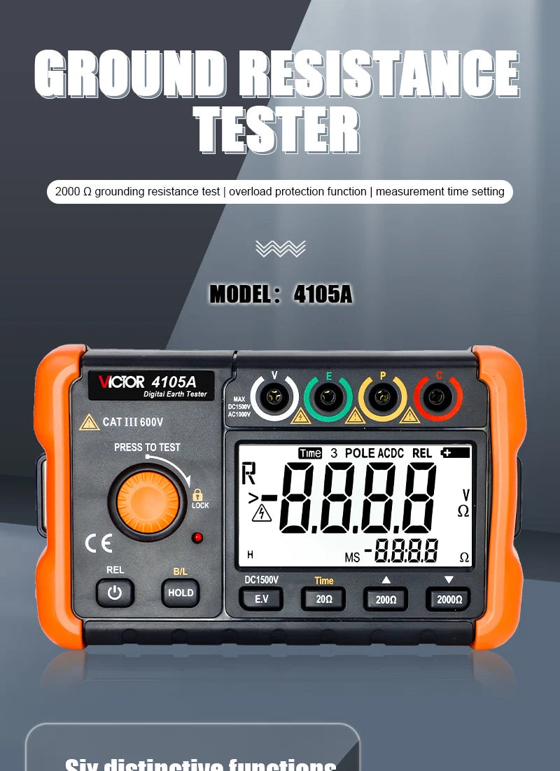4105A Digitale Aardweerstand Tester