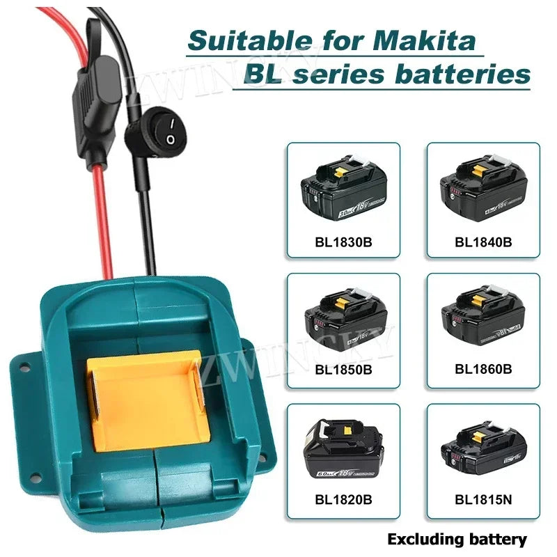 Batteriadapter med klämmor för Makita 18 V-batteripack