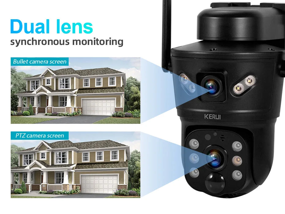 6MP Solar Powered 4G WiFi Dual Lens Outdoor Security Camera