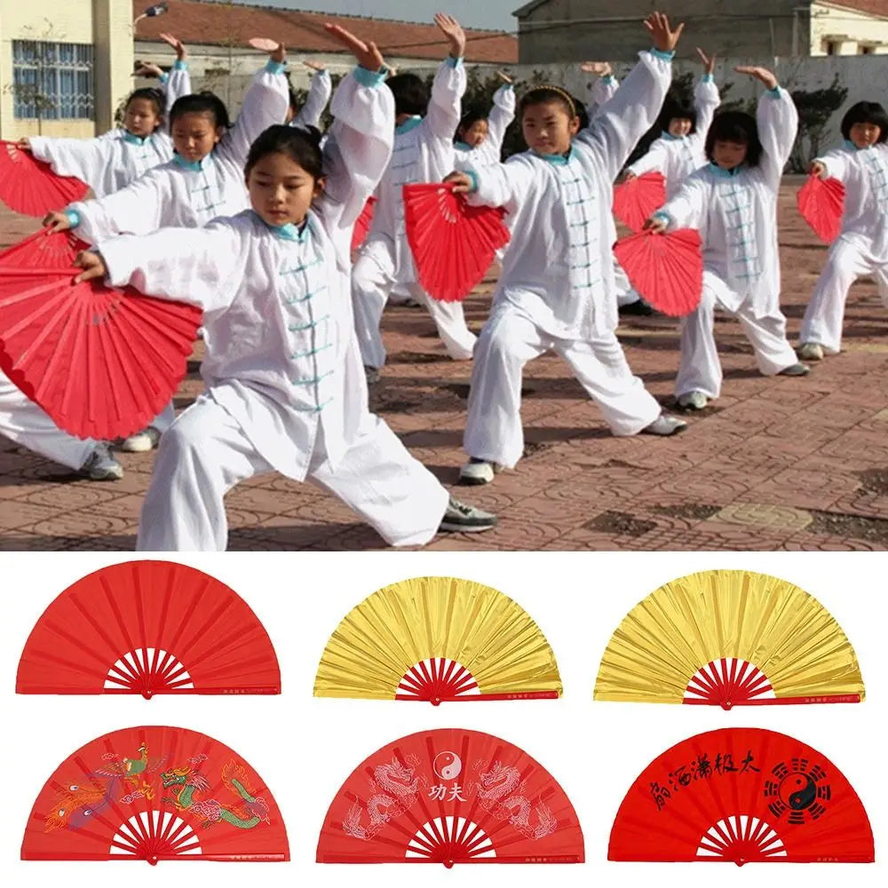 Éventail pliant en soie pour le tai-chi, le kung-fu et les spectacles