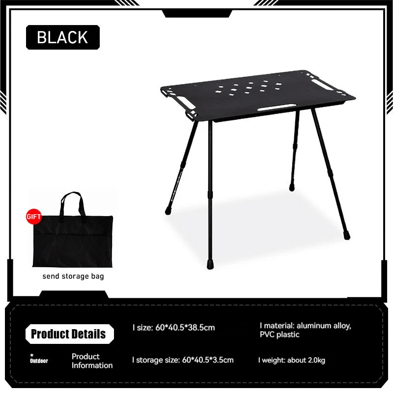 Aluminum Alloy IGT Tactical Folding Table with Adjustable Legs