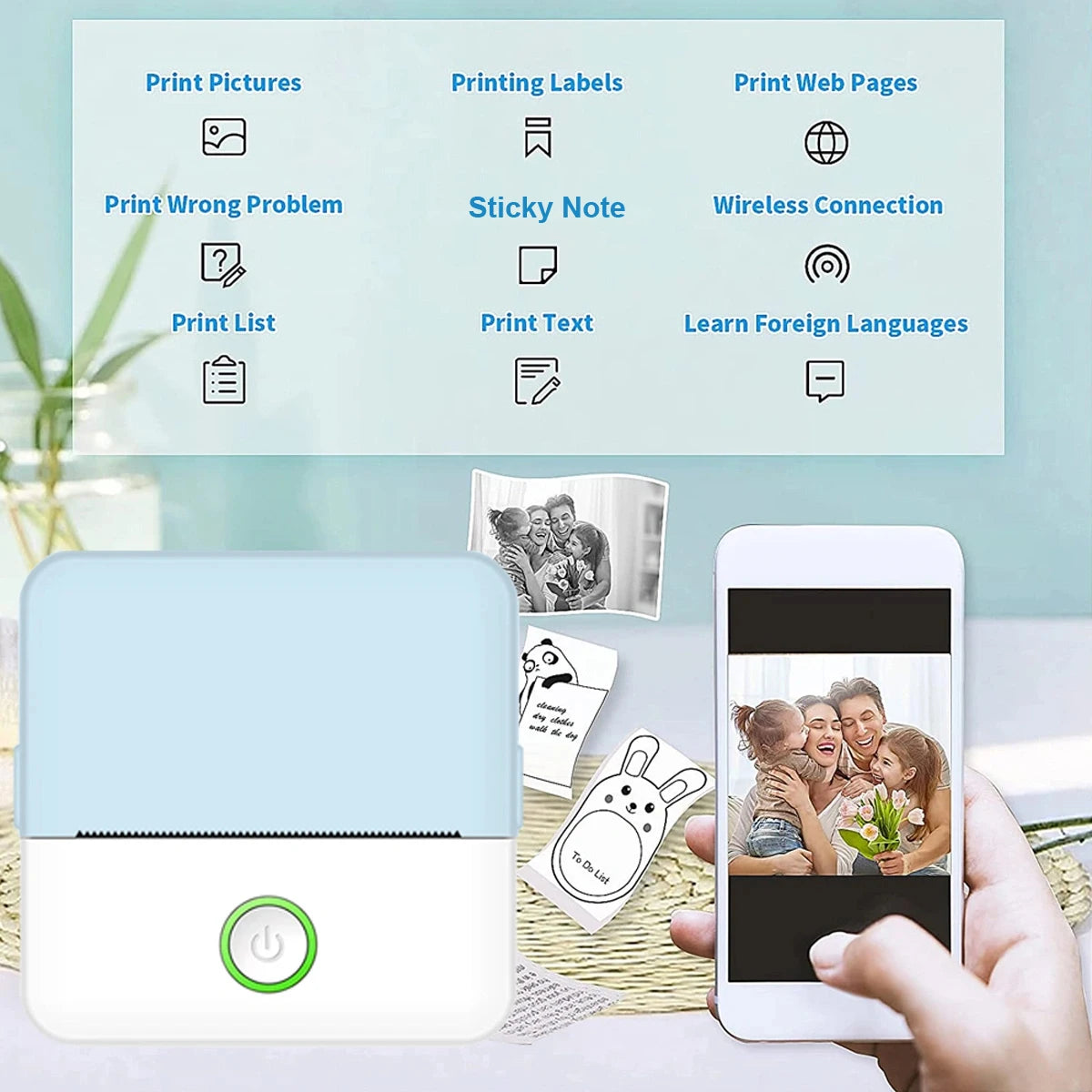 Lommeprinter med Bluetooth til termisk print, 58 mm