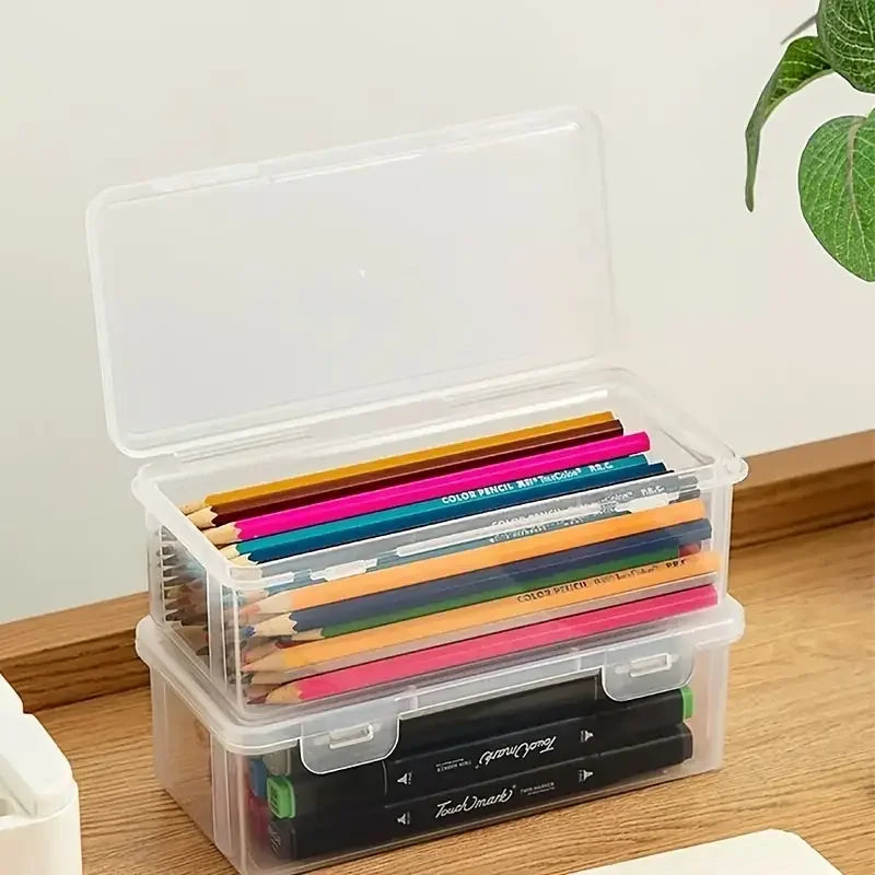 Clear PP Storage Boxes with Lids, Pack of Four