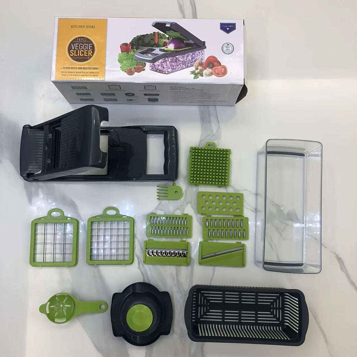 Vegetable Slicer & Dicer Set with Interchangeable Blades