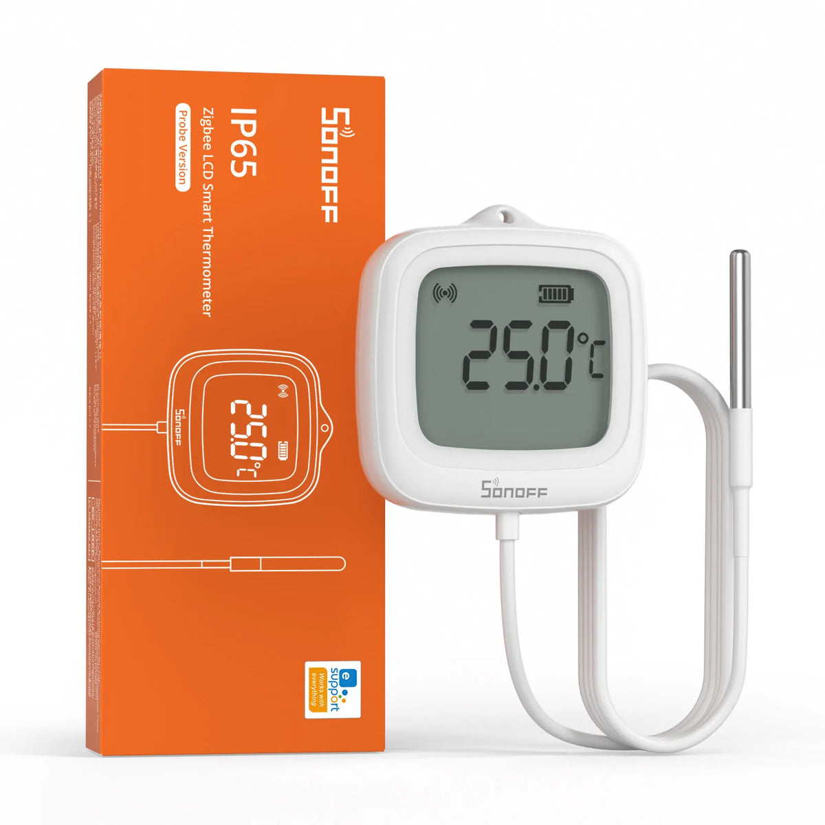 SNZB-02LD Zigbee Probe Thermometer with LCD