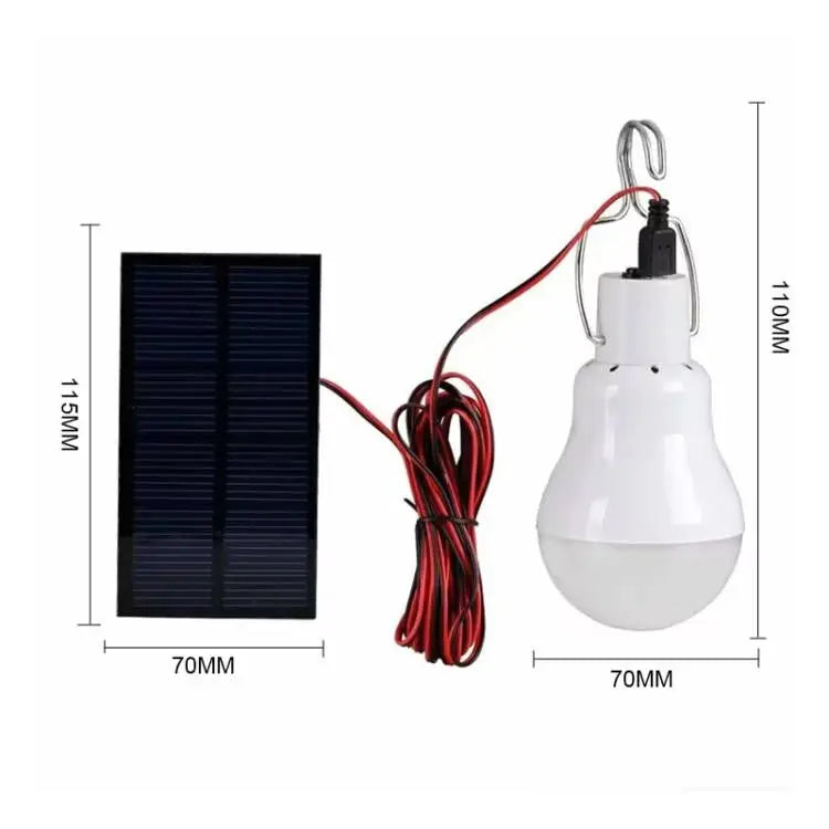 Bombilla LED recargable para colgar con panel solar