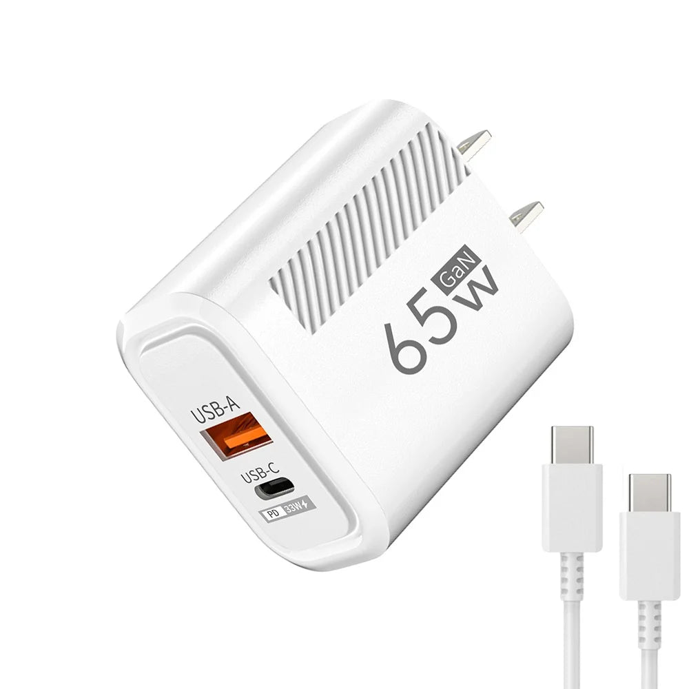 Dual-Port GaN Wall Charger - Plug and Kit Options