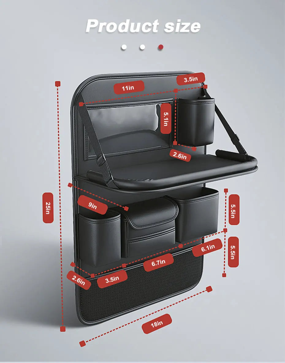 SEAMETAL Car Seat Back Organizer Auto Back Seat Storage Bag with Foldable Table Tray Tablet Holder Tissue Box Car Accessories