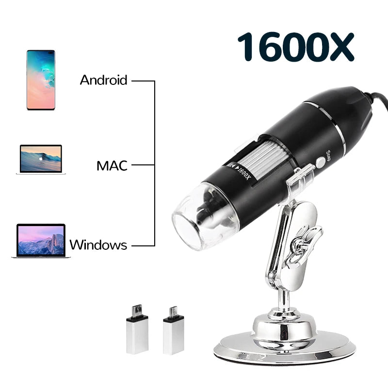Digital Microscope & Stand, X4D USB or W01/W05 Wi-Fi