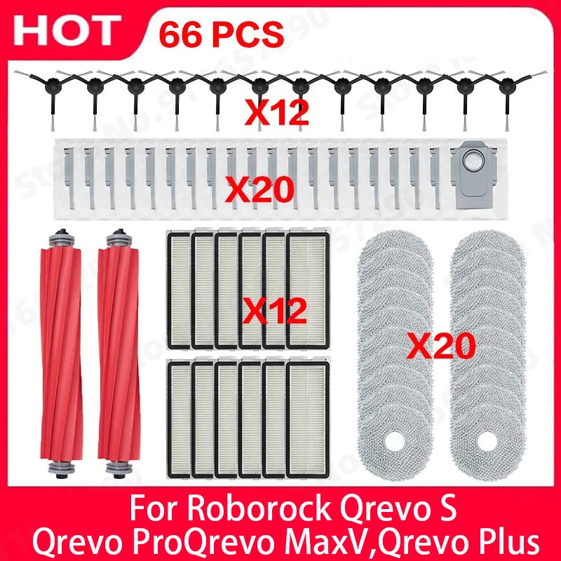 Náhradné diely pre robotický vysávač Roborock Qrevo, viacero súprav