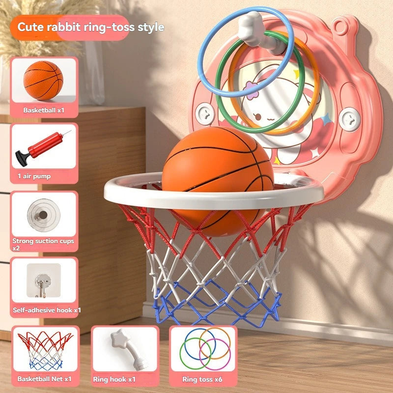 2025 New Children's Basketball Frame Indoor Shooting Hanging Baby Basketball Stand 1-5 Year Old Baby Home Ball Toy No Punching 