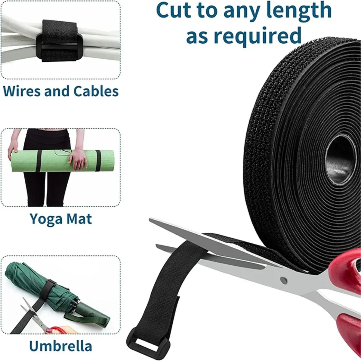 Tiras de velcro cortáveis à medida com 25 fivelas