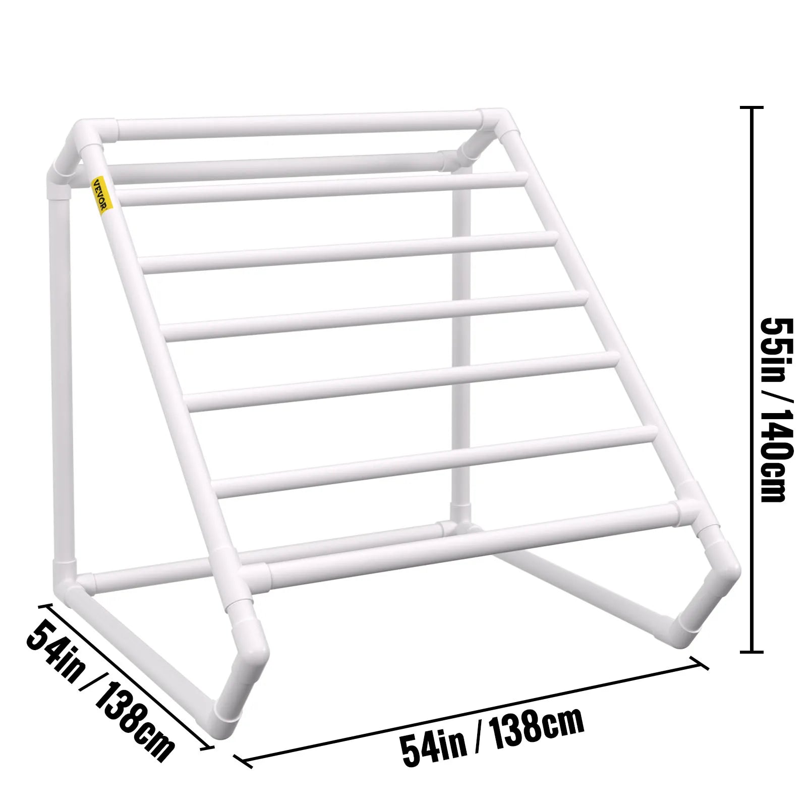 Portasciugamani da esterno per piscina con 5–8 barre, organizer autoportante in PVC