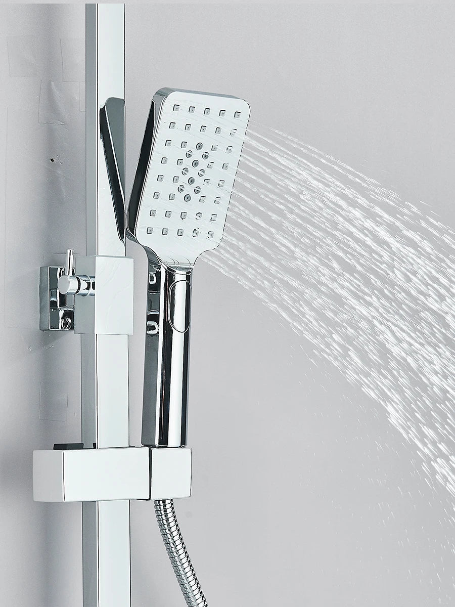 Black Digital Display Thermostatic Shower Faucet Set