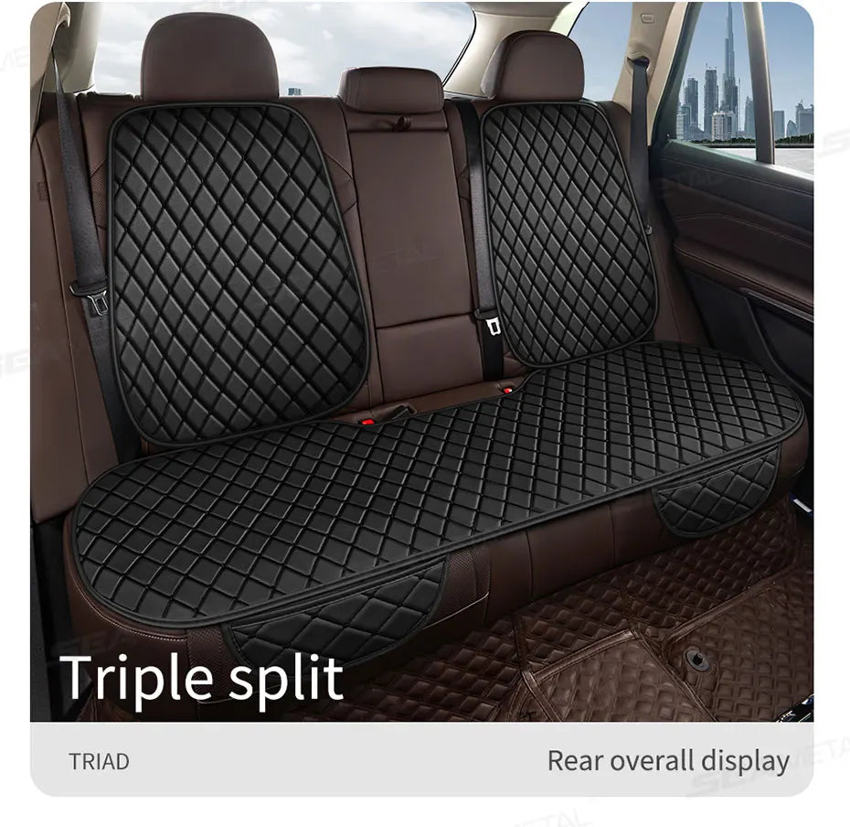 SEAMETAL Premium Car Seat Cushion Luxury Leather Anti Slip Seat Cover Breathable Anti Scratch Car Seat Protector for Sedan Suv