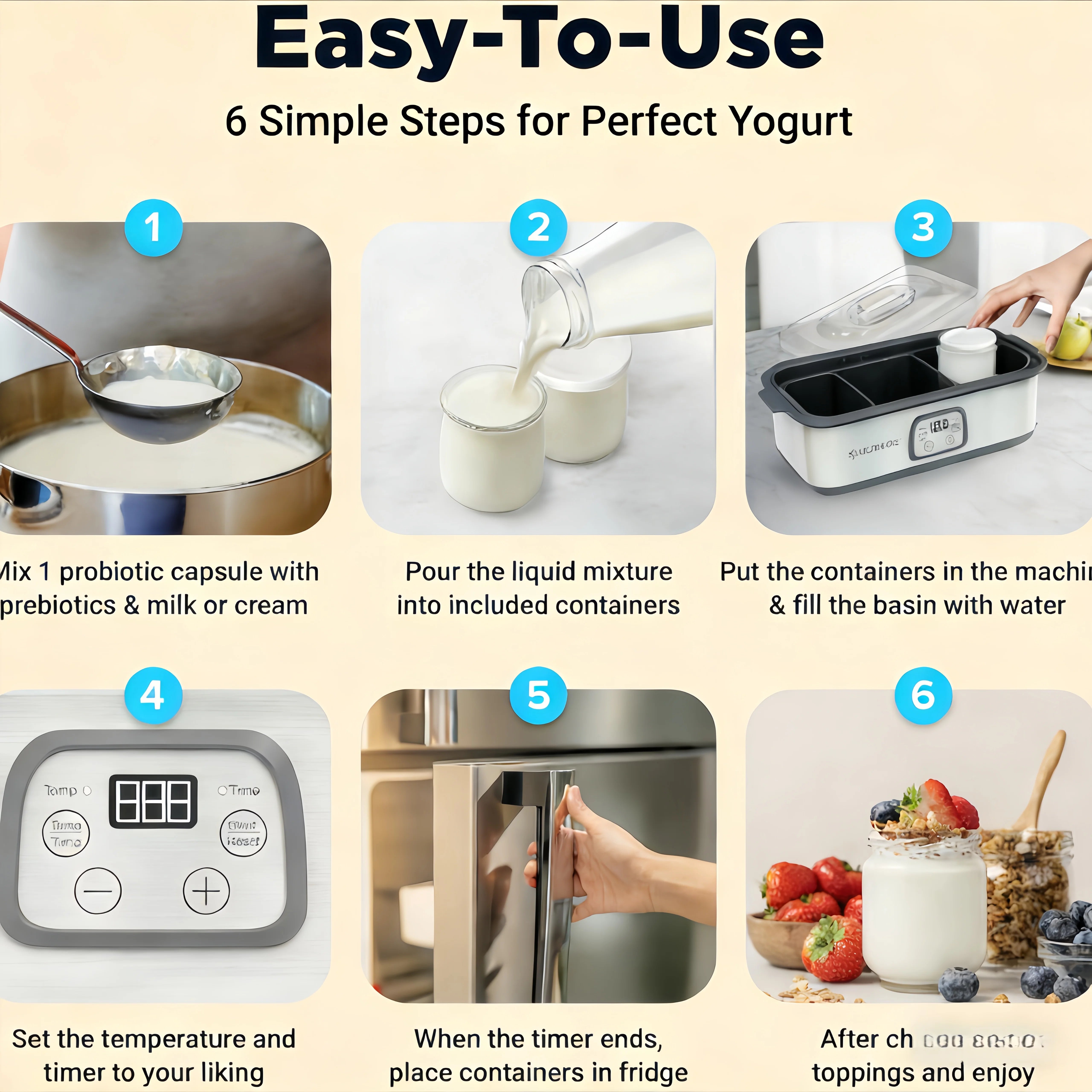 Electric Yogurt Maker Machine, 8 Jars Stainless Steel Yogurt Fermenter with 5 FREE Gifts: Bottle Opener, Egg Separator, Dish Sponge, Cleaning Cloth, Jam Spreader