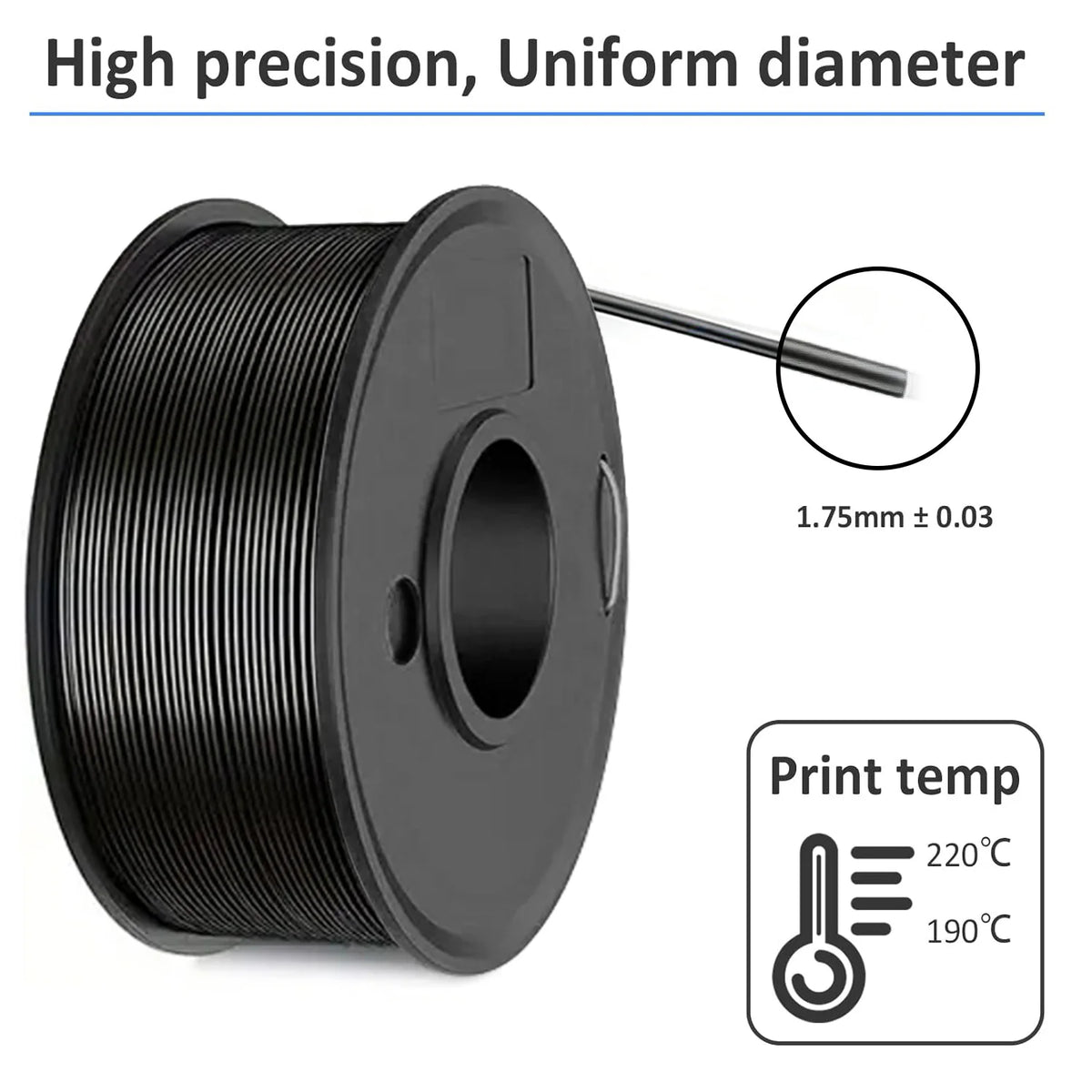 3D Printing Filament PLA 250g Length 80M Diameter 1.75mm FDM Printer Material