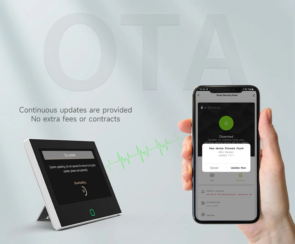 16|Staniot Versión Lora de 7 pulgadas Sistema de alarma para el hogar inalámbrico Alcance de transmisión de 500m WiFi 4G Sirena integrada. Alarma inteligente
