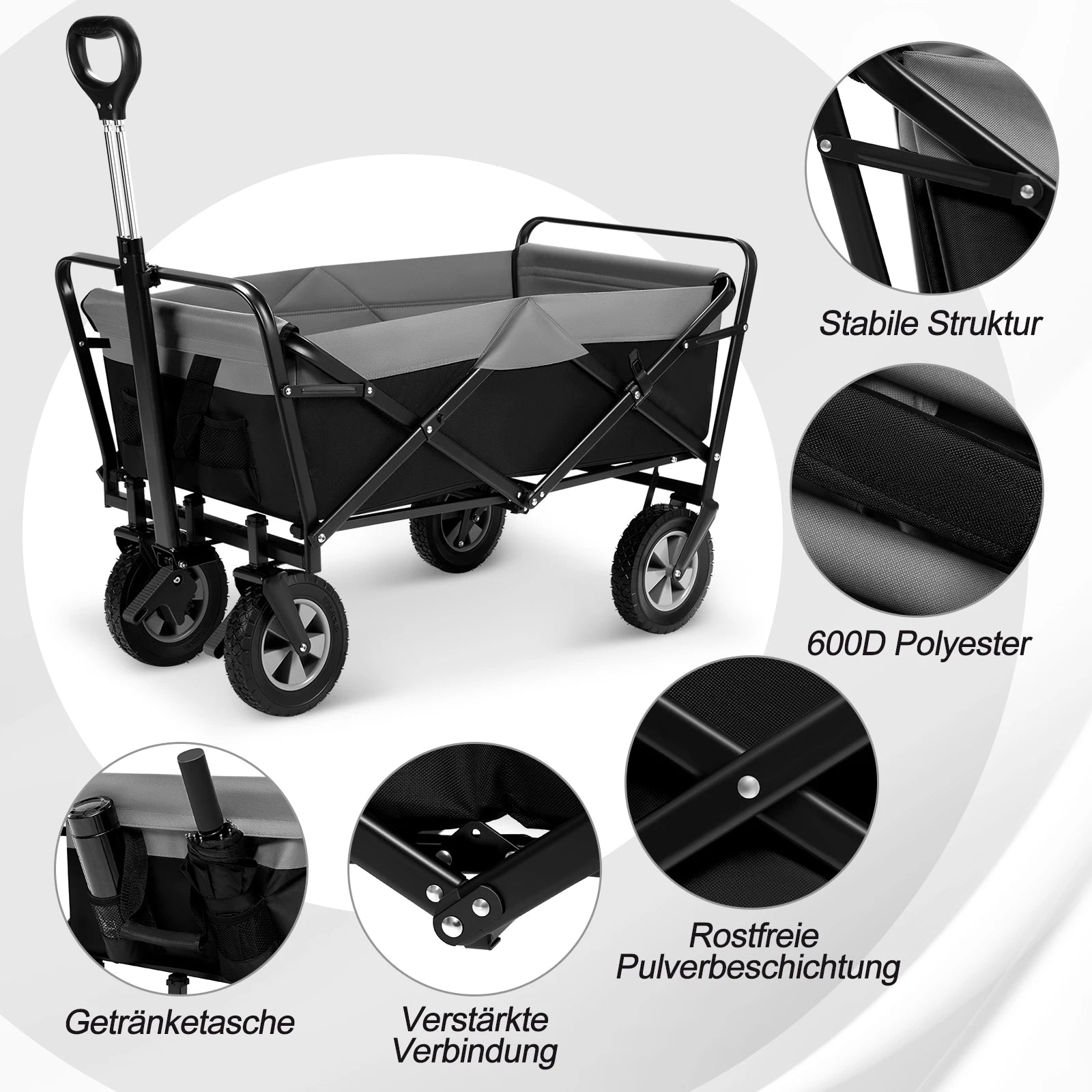 Katlanabilir El Arabası 100L Taşınabilir Plaj ve Bahçe Arabası