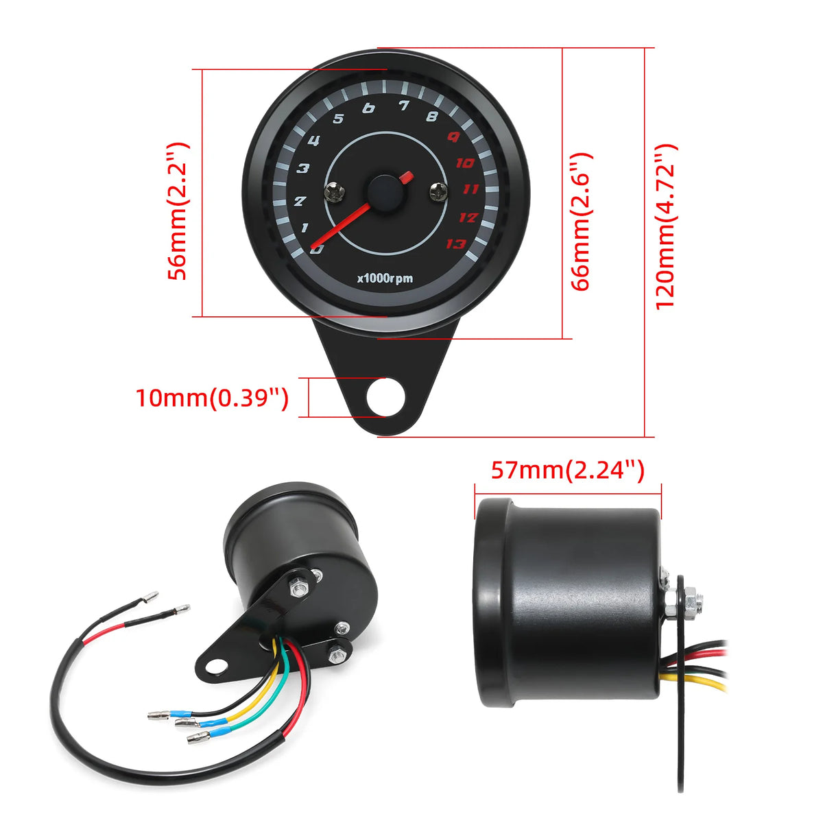 12V Motorcycle Tachometer with Backlight