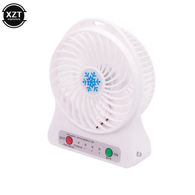 Mini hordozható ventilátor USB újratölthető ventilátor hordozható újratölthető LED-lámpa ventilátor hűtő Mini asztali USB 18650-elem ventilátor hűtés
