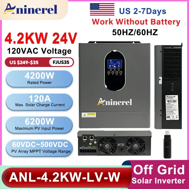 4.2KW 110V Hybrid Off Grid Solar Inverter with 120A MPPT