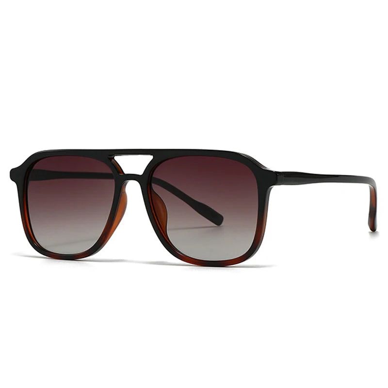 Óculos de sol retro quadrados SO&EI com ponte dupla, UV400