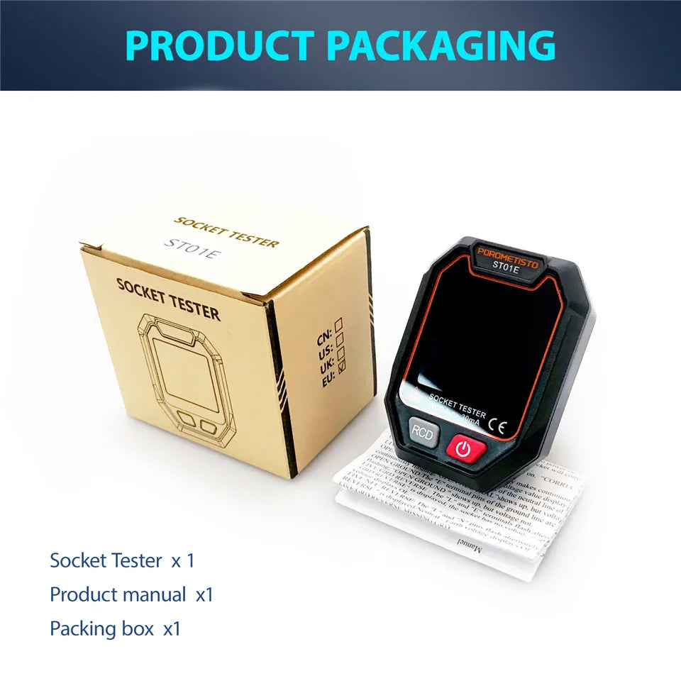 ST01 Digital Socket Tester - Plug Options