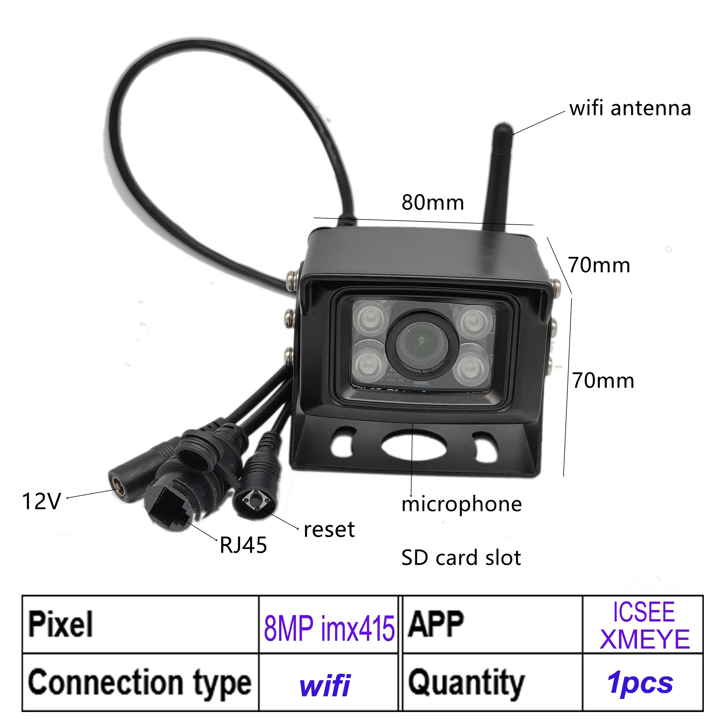 8MP Outdoor IP Security Camera with Motion Detection