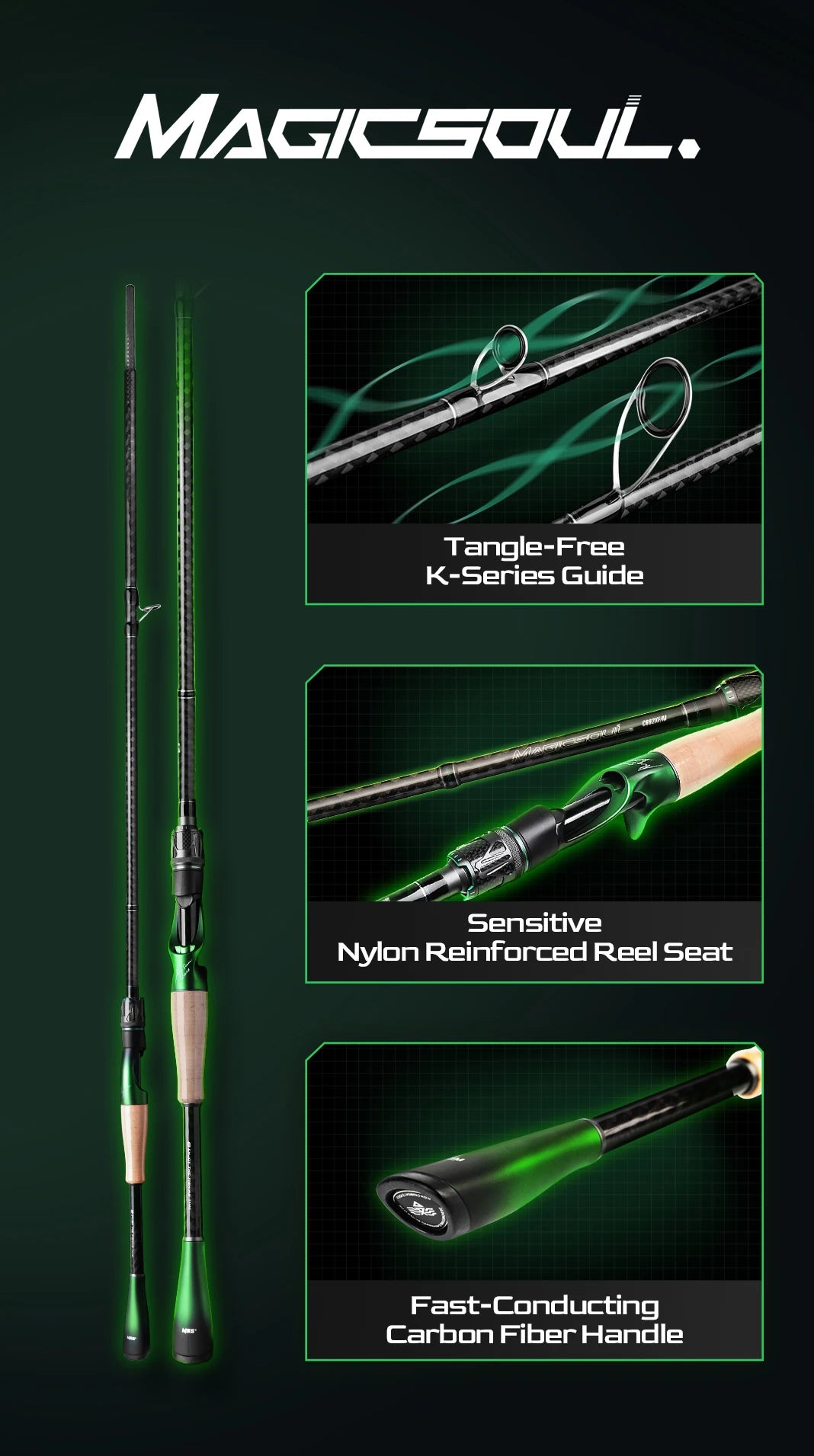 HANDING Magic Soul Spinning Rod – Tournament‑Grade Fast Action Performance