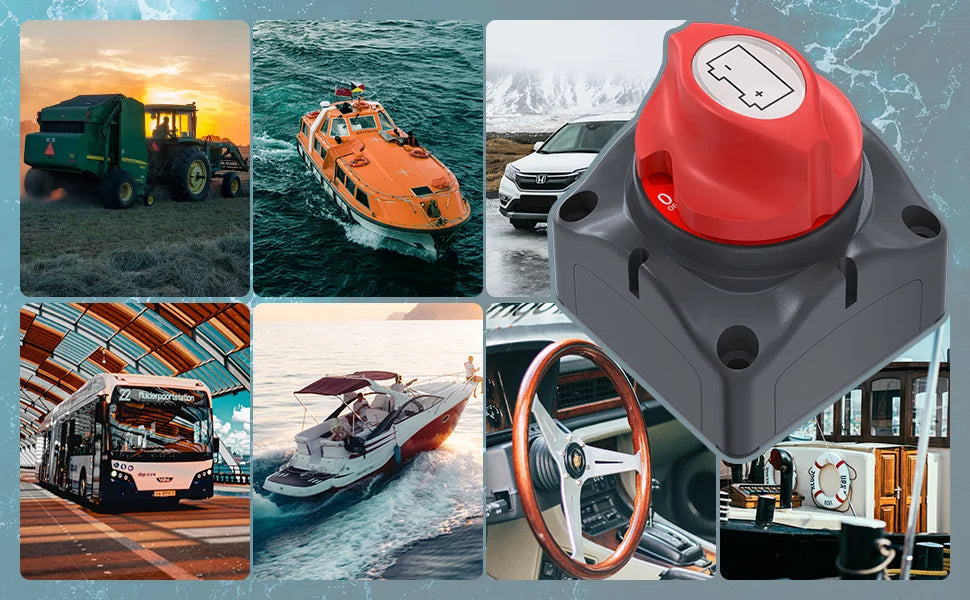 Interrupteur de déconnexion DaierTek 12V 48V Interrupteur Batterie RV Voiture Marine Interrupteur de batterie Coupure en cuivre pour bateau ATV UTV véhicules