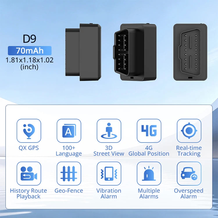 Mini OBD GPS Tracker 16PIN OBD II Plug Play Car Truck Vehicle OBD2 Tracking Device GPS with Free Location APP