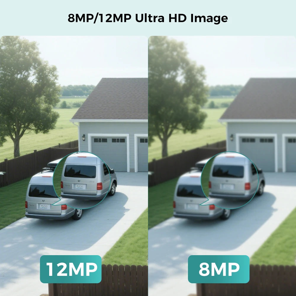 4K 12MP PoE Dome Security Camera with Motion Detection