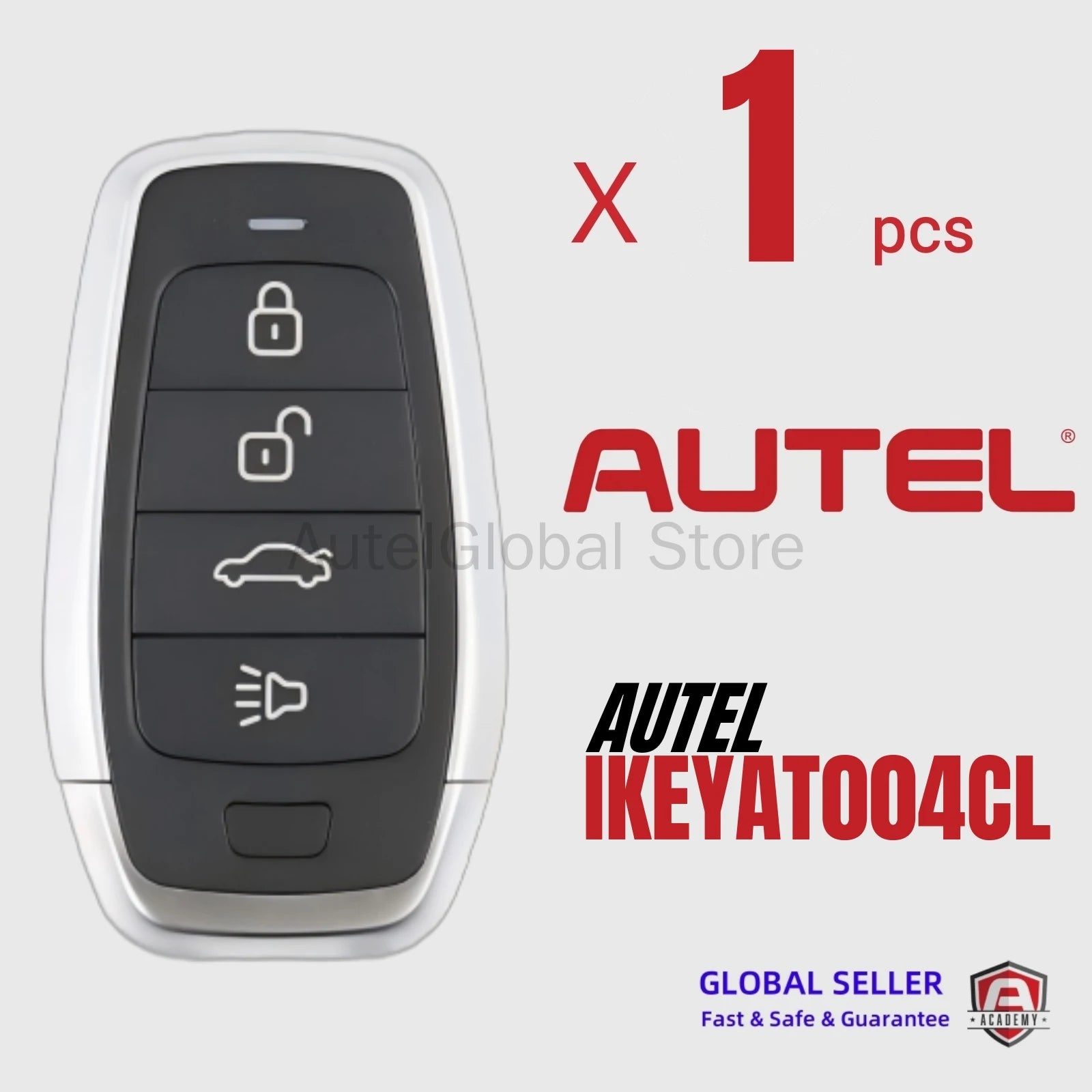 Autel IKEYAT004CL 4-Button Universal Smart Car Key for KM100