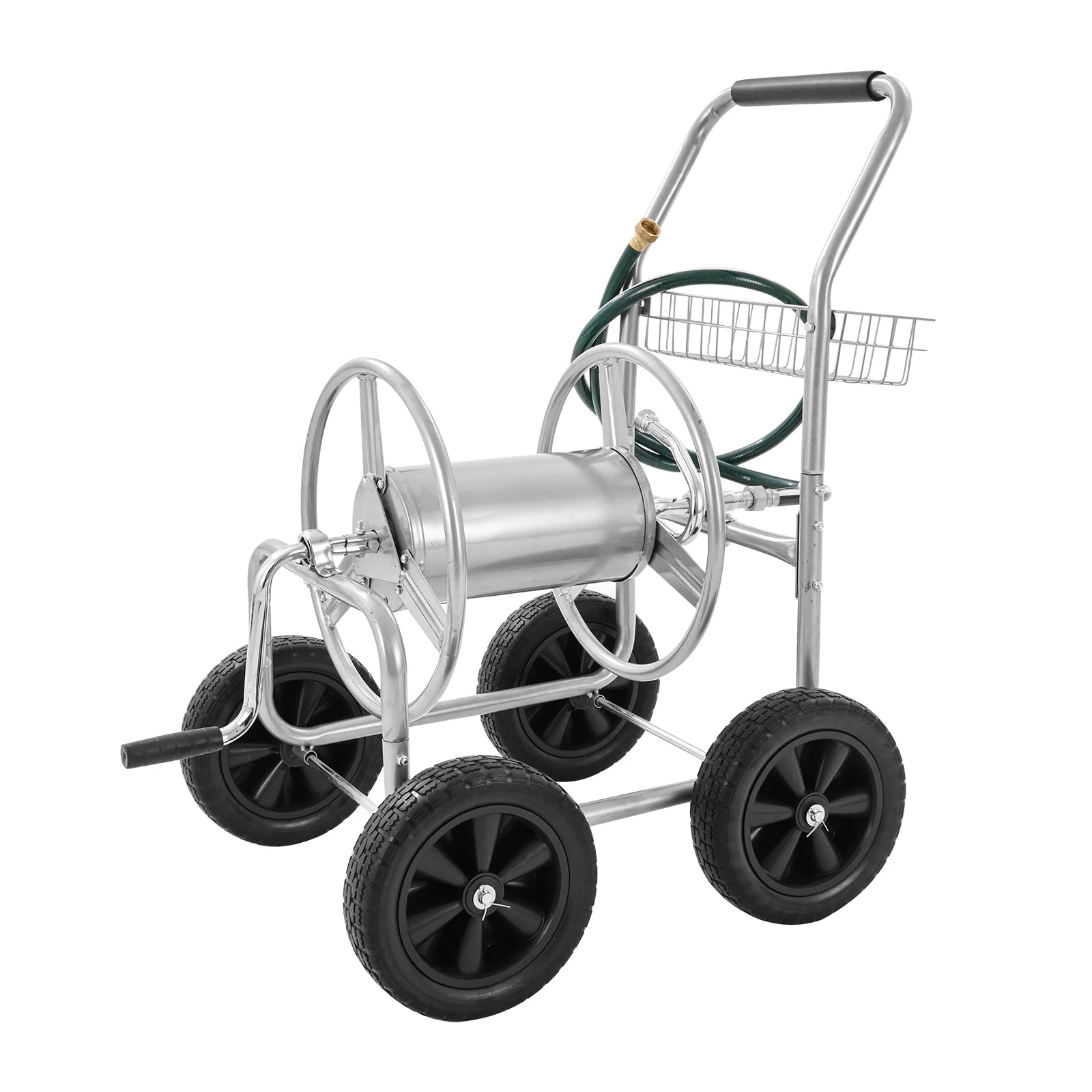 Carrello avvolgitubo da giardino pesante da 250ft con struttura in acciaio e ruote