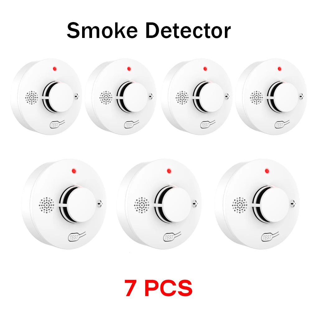 Independent Smart Smoke Detector Wireless Fire Alarm Sensor with Sound and Flash Light for Home Kitchen Office Safety Protection
