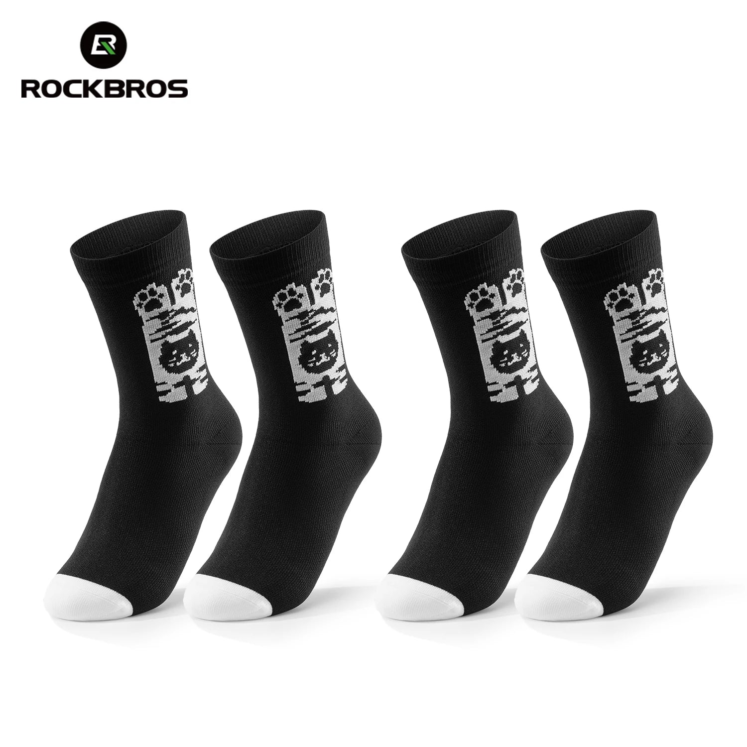 Breathable Compression Cycling Socks with Non-Slip Grip (2 Pairs)