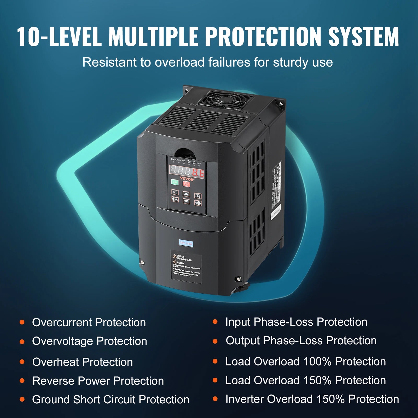 SucceBuy 0.75/7.5KW VFD Frequency Inverter 220V Output Variable Frequency Drive for Spindle Motor CNC Converter Speed Control