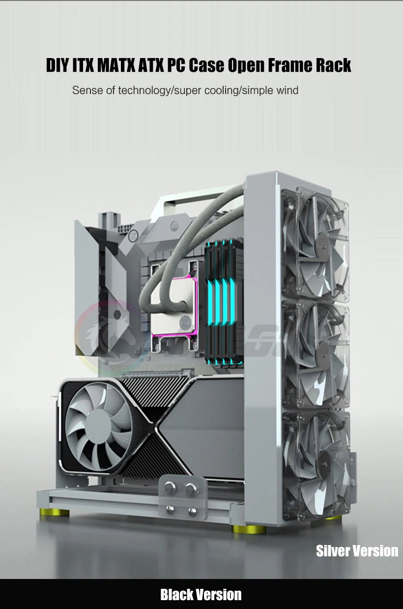 MOD Gamer-behuizing, DIY ITX MATX ATX PC-behuizing open frame rek, waterkoeler desktop computer gaming chassis, verticale persoonlijkheid